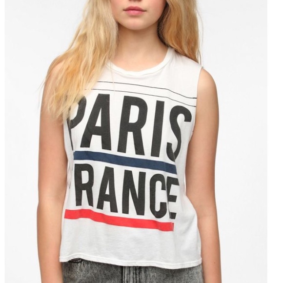 Urban Outfitters Tops - ONE LEFT Urban Outfitters Paris Le Shirt Crop Tank